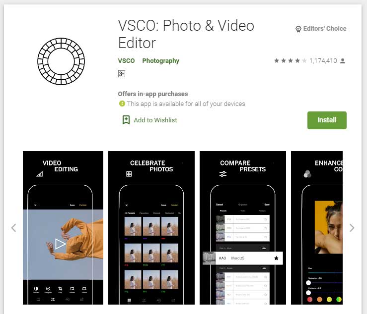 VSCO Photo Filters App Free