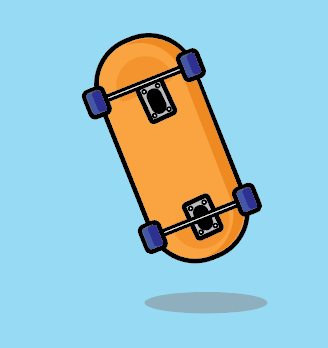 how to draw skate board illustation