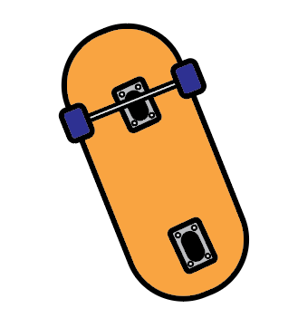 skateboard illustration in quick way