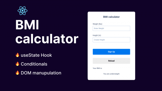 How to Build A BMI Calculator in React JS - useState Hook & Conditionals