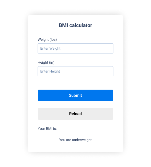 How to Build A BMI Calculator in React JS – useState Hook & Conditionals