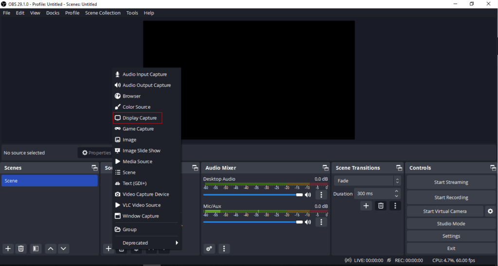 How to fix Display Capture not Working in OBS Studio