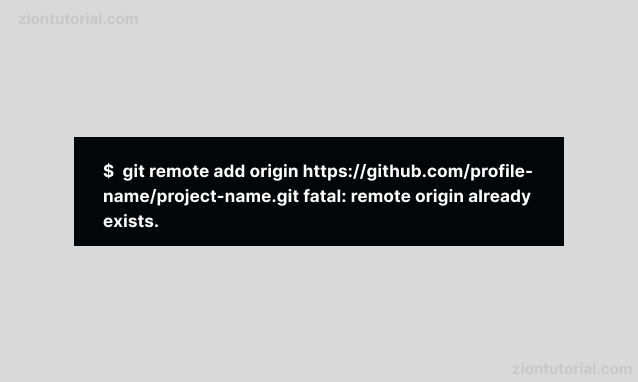 Git error Fatal: remote origin already exists 